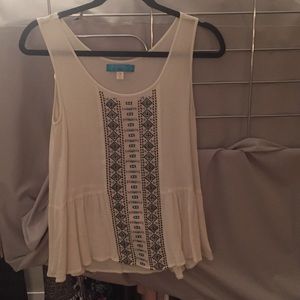 Francesca’s Embroidered Sleeveless Blouse